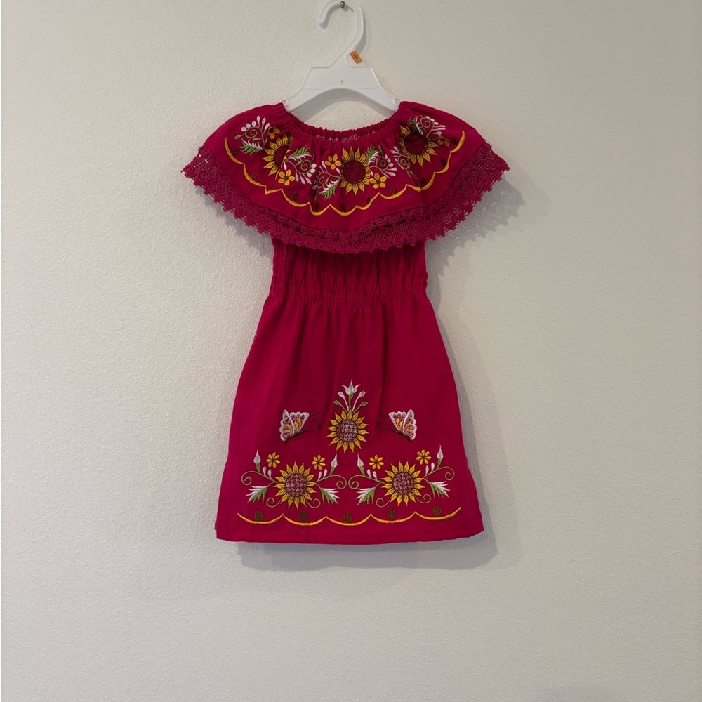 Charming Pink Floral Kids Dress